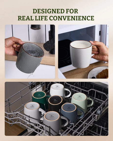Famiware Mercury Ceramic Coffee Mugs, Set of 4