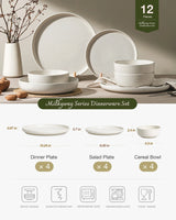 Famiware Milkyway Reactive 12-Piece Stoneware Dinnerware Set, Service for 4