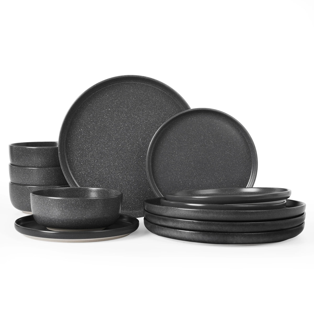 Famiware Milkyway Reactive 12-Piece Stoneware Dinnerware Set, Service for 4