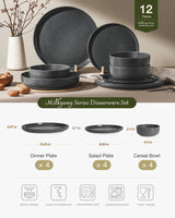 Famiware Milkyway Reactive 12-Piece Stoneware Dinnerware Set, Service for 4