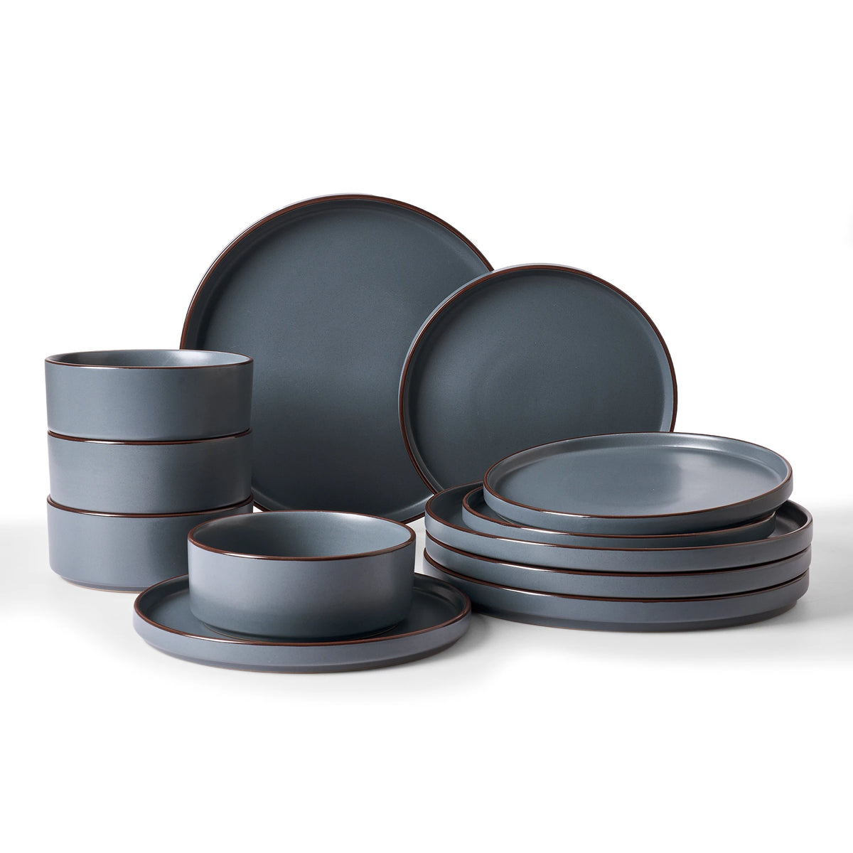 Famiware Nebula Ridge 12-Piece Stoneware Dinnerware Set, Service for 4