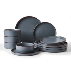 Famiware Nebula Ridge 12-Piece Stoneware Dinnerware Set, Service for 4
