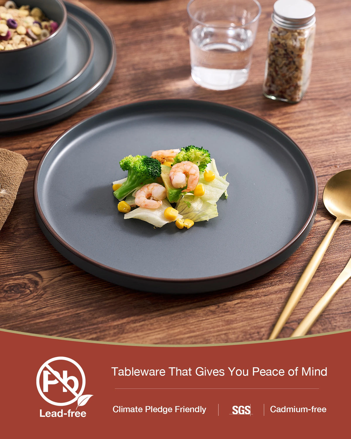Famiware Nebula Ridge 12-Piece Stoneware Dinnerware Set, Service for 4
