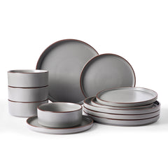 Famiware Nebula Ridge 12-Piece Stoneware Dinnerware Set, Service for 4