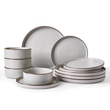 Famiware Nebula Ridge 12-Piece Stoneware Dinnerware Set, Service for 4