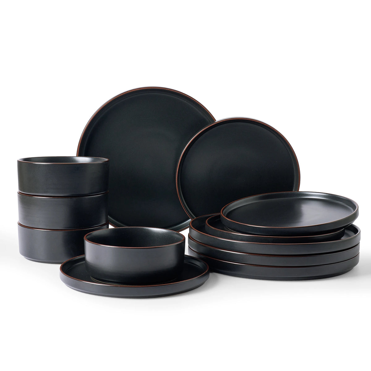 Famiware Nebula Ridge 12-Piece Stoneware Dinnerware Set, Service for 4