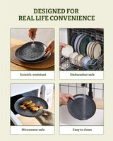 Famiware Ocean Round 12-Piece Stoneware Dinnerware Set, Service for 4