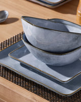 Famiware Ocean Square 12-Piece Stoneware Dinnerware Set, Service for 4