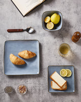 Famiware Ocean Square 12-Piece Stoneware Dinnerware Set, Service for 4