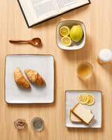 Famiware Ocean Square 12-Piece Stoneware Dinnerware Set, Service for 4