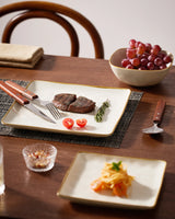 Famiware Ocean Square 12-Piece Stoneware Dinnerware Set, Service for 4