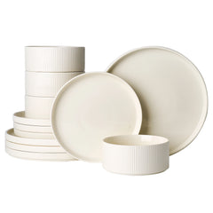 Famiware Star 12-Piece Porcelain Dinnerware Set, Service for 4