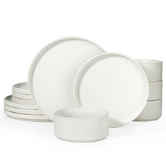Famiware Star 12-Piece Stoneware Dinnerware Set, Service for 4