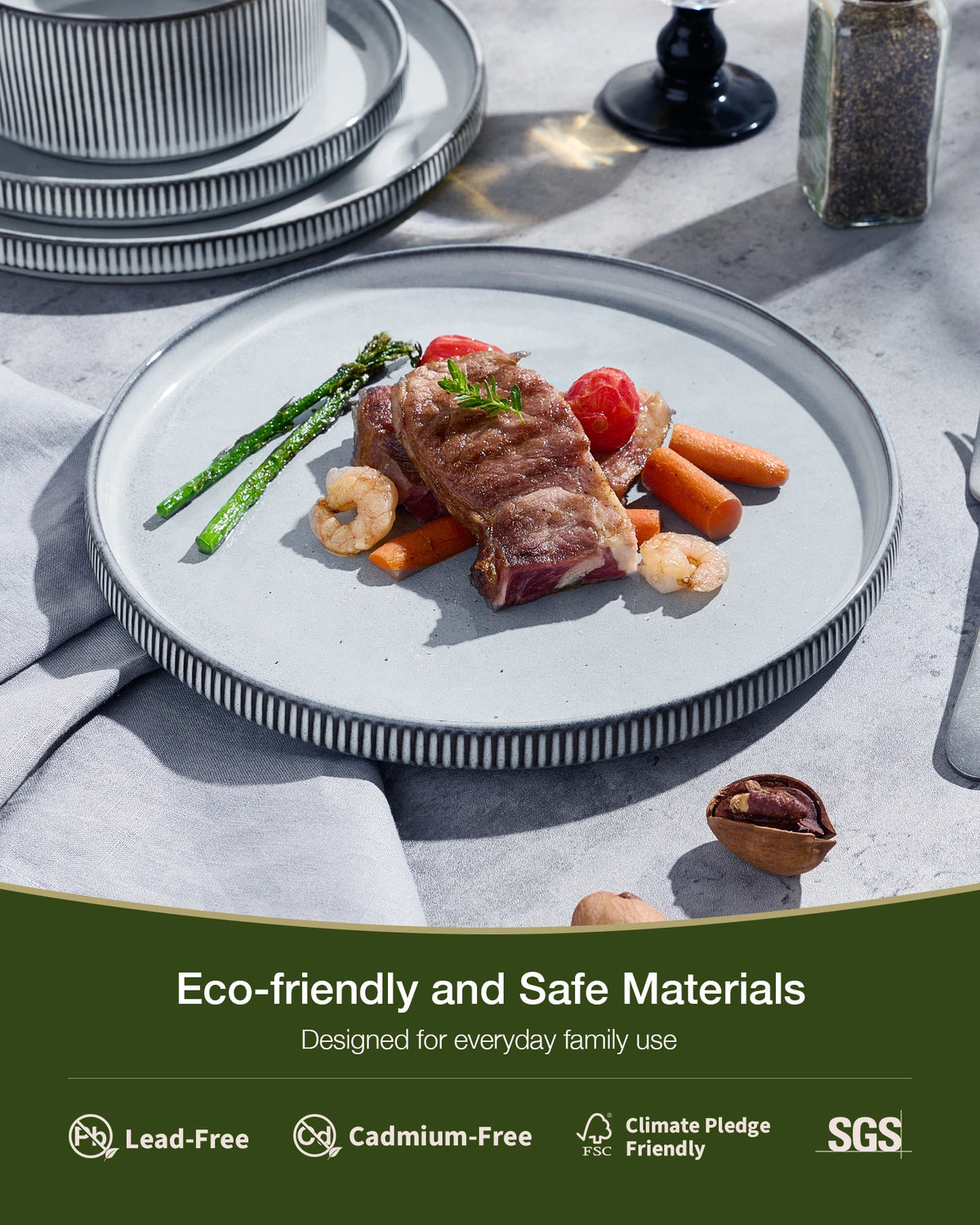 Famiware Star 12-Piece Stoneware Dinnerware Set, Service for 4