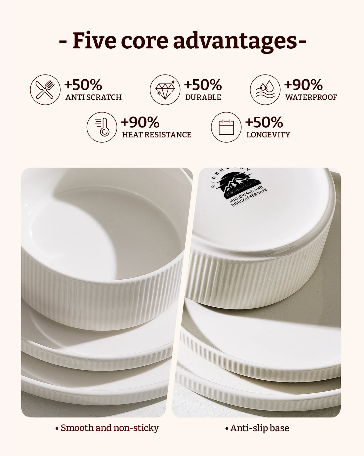 Famiware Star 12-Piece Porcelain Dinnerware Set, Service for 4