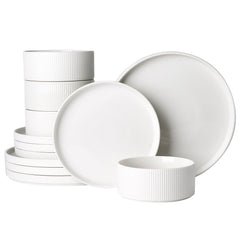 Famiware Star 12-Piece Porcelain Dinnerware Set, Service for 4