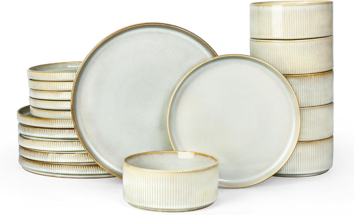 Famiware Star 18-Piece Stoneware Dinnerware Set, Service for 6
