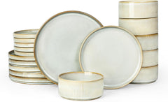 Famiware Star 18-Piece Stoneware Dinnerware Set, Service for 6