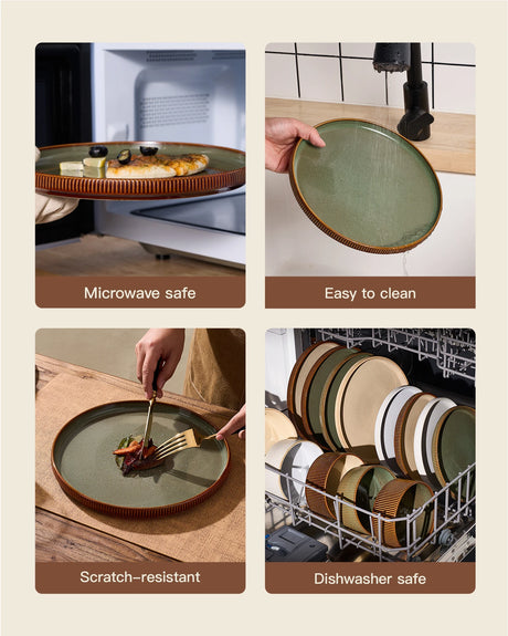 Famiware Star Colorblock 18-Piece Stoneware Dinnerware Set, Service for 6