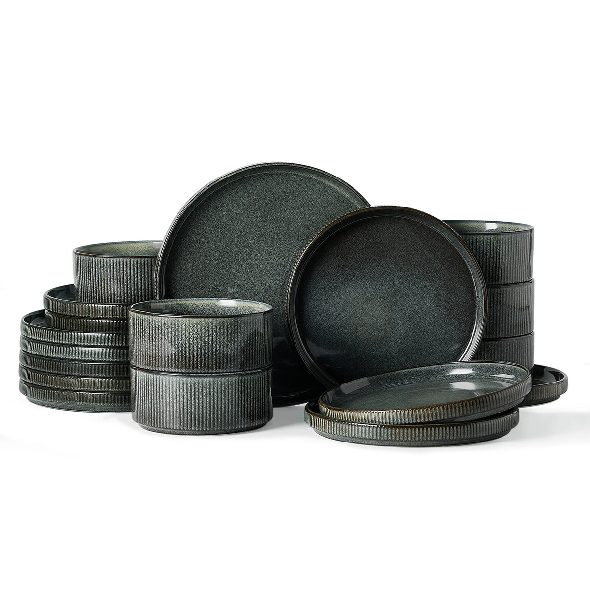 Famiware Star 18-Piece Stoneware Dinnerware Set, Service for 6