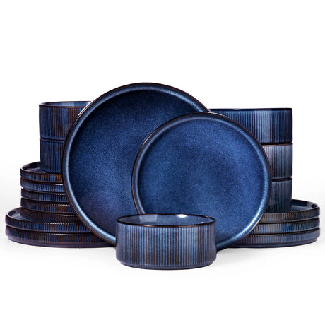 Famiware Star 18-Piece Stoneware Dinnerware Set, Service for 6