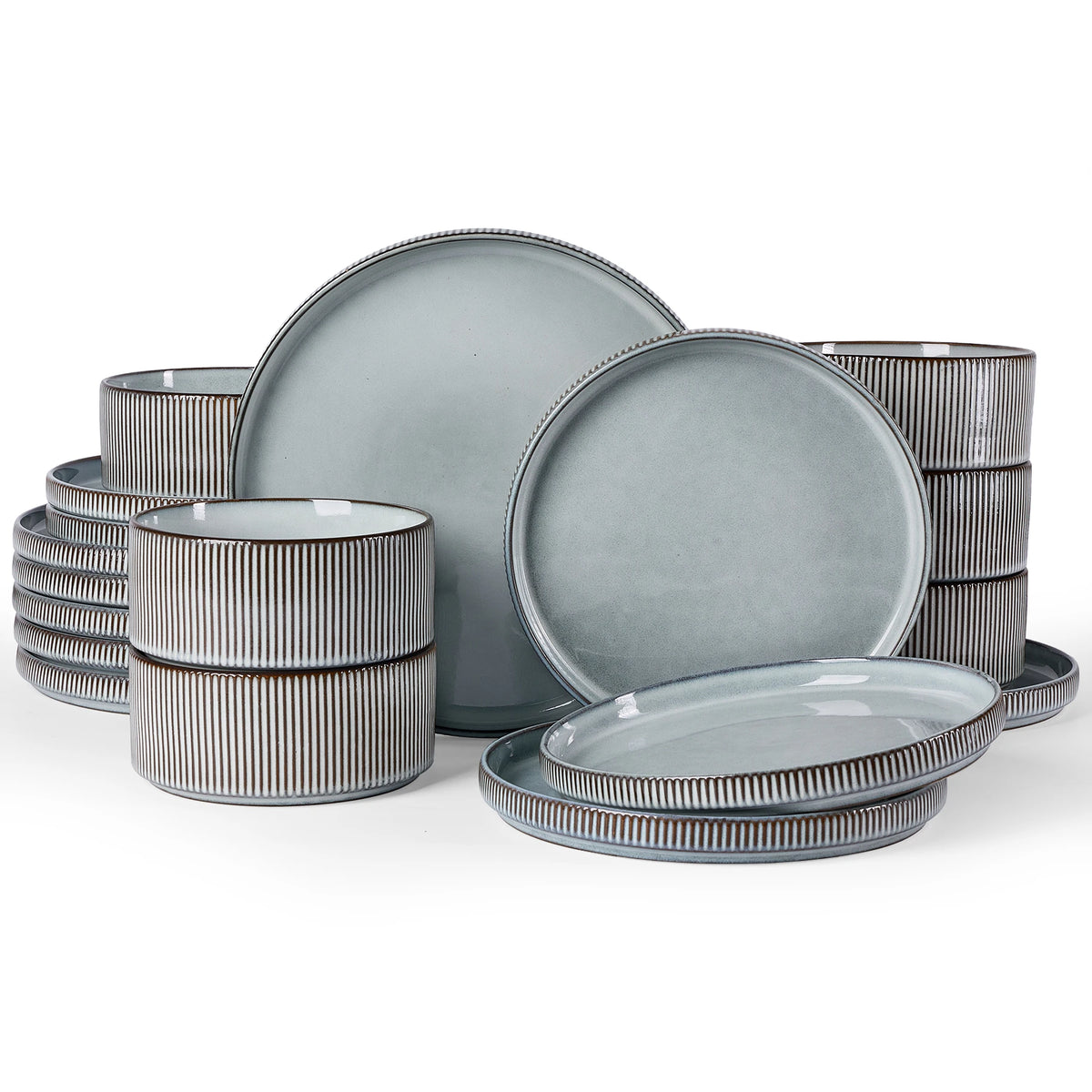 Famiware Star 18-Piece Stoneware Dinnerware Set, Service for 6