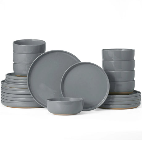 Vajilla de gres Famiware Milkyway de 24 piezas, servicio para 8