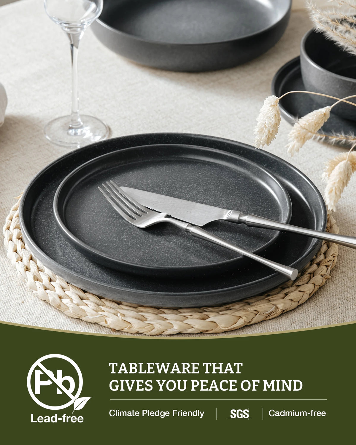 Famiware Milkyway Reactive 24-Piece Stoneware Dinnerware Set, Service for 8