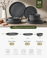 Famiware Milkyway Reactive 24-Piece Stoneware Dinnerware Set, Service for 8