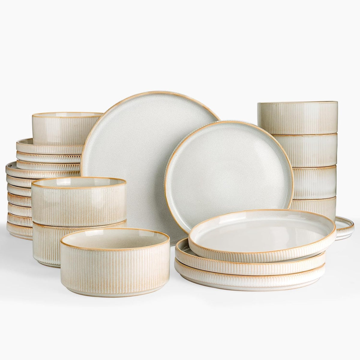 Famiware Star 24-Piece Stoneware Dinnerware Set, Service for 8