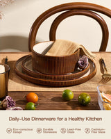 Famiware Star Colorblock 24-Piece Stoneware Dinnerware Set, Service for 8