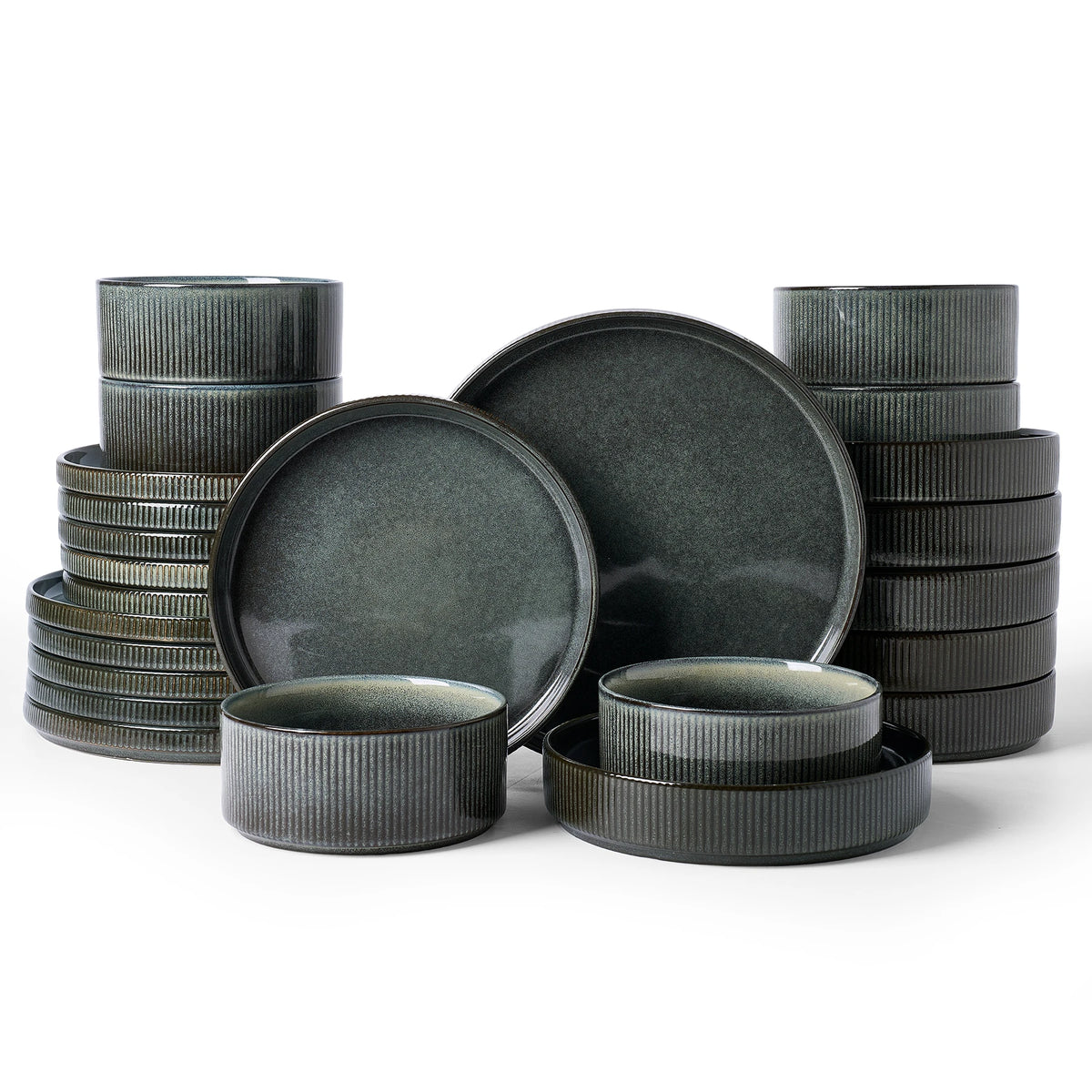 Famiware Star 24-Piece Stoneware Dinnerware Set, Service for 8