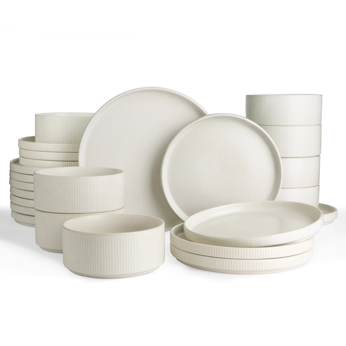 Famiware Star 24-Piece Stoneware Dinnerware Set, Service for 8