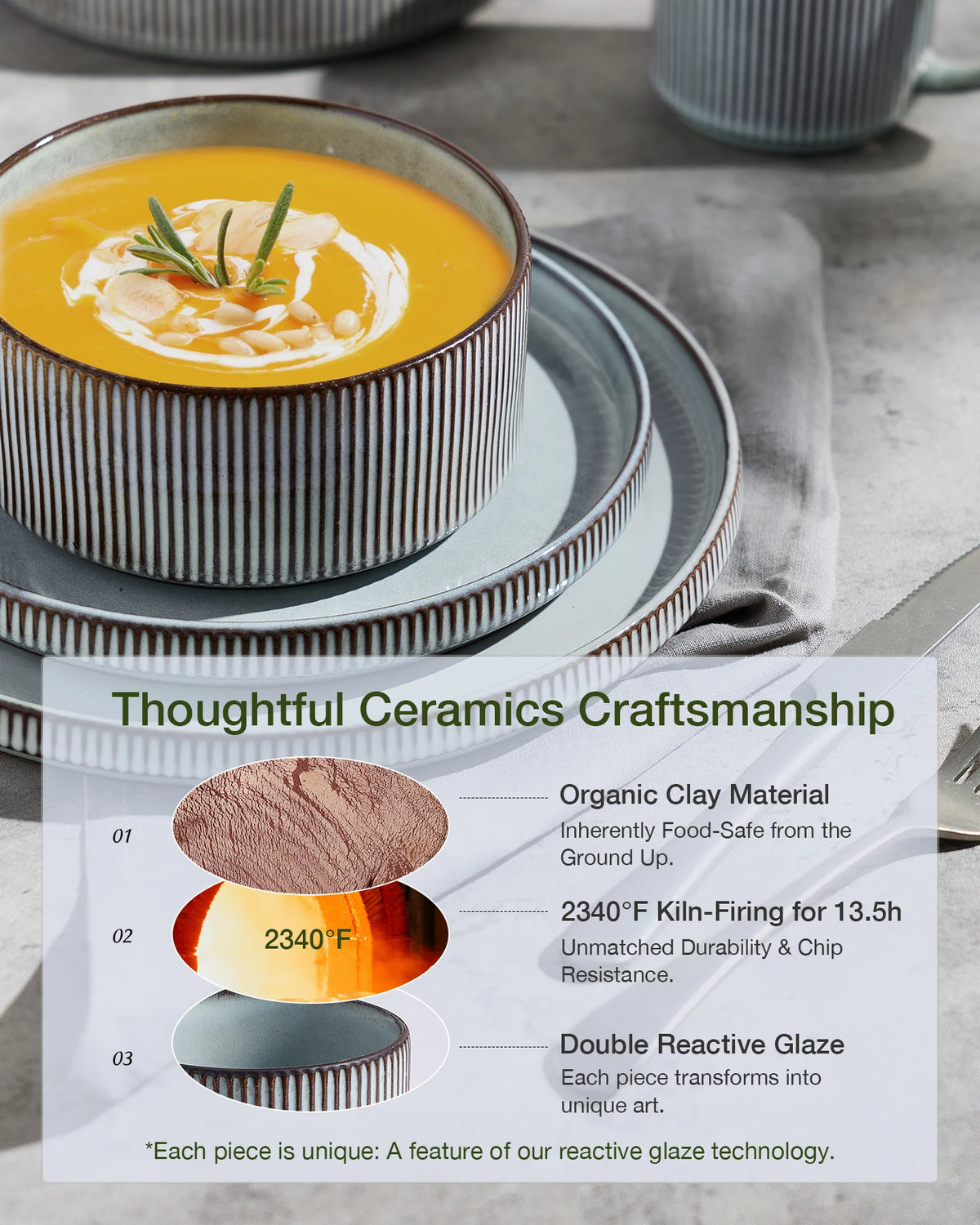 Famiware Star 24-Piece Stoneware Dinnerware Set, Service for 8