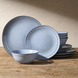 Famiware Aegean 12-Piece Stoneware Dinnerware Set, Service for 4 - Blue Grey - image 1