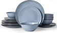 Famiware Aegean 18-Piece Stoneware Dinnerware Set, Service for 6 - Blue Grey - image 1