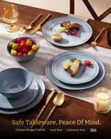 Famiware Aegean 18-Piece Stoneware Dinnerware Set, Service for 6 - Blue Grey - image 4