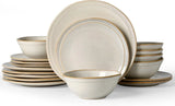 Famiware Aegean 18-Piece Stoneware Dinnerware Set, Service for 6 - Cappuccino White - image 1