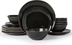 Famiware Aegean 24-Piece Stoneware Dinnerware Set, Service for 8 - Black Coffee - image 1