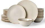 Famiware Aegean 24-Piece Stoneware Dinnerware Set, Service for 8 - Cappuccino White - image 1