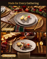 Famiware Aegean 24-Piece Stoneware Dinnerware Set, Service for 8 - Sand Beige - image 7
