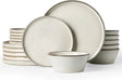 Famiware Annecy 18-Piece Stoneware Dinnerware Set, Service for 6 - Gray/White - image 1