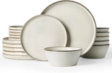 Famiware Annecy 18-Piece Stoneware Dinnerware Set, Service for 6 - Gray/White - image 1