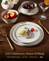 Famiware Annecy 18-Piece Stoneware Dinnerware Set, Service for 6 - Gray/White - image 3