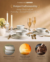 Famiware Annecy 18-Piece Stoneware Dinnerware Set, Service for 6 - Gray/White - image 6