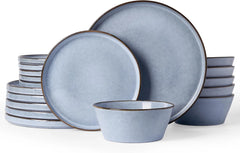 Famiware Annecy 18-Piece Stoneware Dinnerware Set, Service for 6 - Reactive Blue - image 1