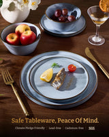 Famiware Annecy 18-Piece Stoneware Dinnerware Set, Service for 6 - Reactive Blue - image 3