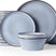 Vajilla de gres Famiware Annecy de 24 piezas, servicio para 8 personas - Azul reactivo - imagen 1