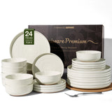 Famiware Constellation 24-Piece Stoneware Dinnerware Set - Cream - 01