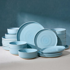 Famiware Constellation 24-Piece Stoneware Dinnerware Set - Ice Blue - 01